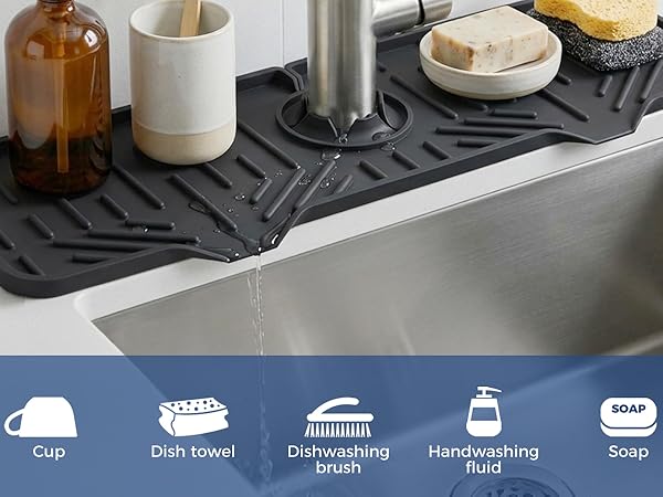 Silicone Faucet Mat Drip Catcher Drying Tray Mat Dish Kitchen Accessories Sink Splash Guard