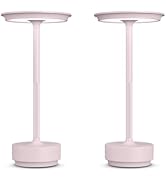 FDIDC 2 Pack Rechargeable Cordless Table Lamps, Portable 5000mAh LED Table Light, 3 Color Steples...