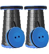 Doseno Upgraded Foldable Stool Thickened Set of 2, Portable Collapsible Stool Retractable Stool, ...