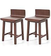 Giantex Swivel Dining Chairs Set of 2, Farmhouse Wooden Kitchen Chairs w/Solid Rubber Wood Frame ...