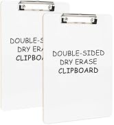 Macroclo Dry Erase Clipboard 2 Pack, Hardboard Clip Board 8.5x11 for Classroom, Students, Kid, A4...