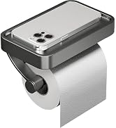 DGYB Bathroom Toilet Paper Holder Wall Mount Grey Paper Towel Holder with Shelf Rustproof &amp; Multi...