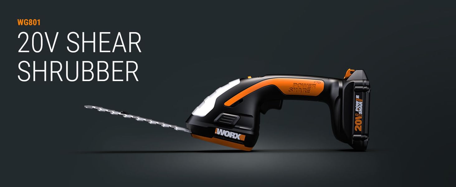 worx 20V powershare shear shrubber; cordless shrubber; worx 20V cordless power share shear shrub