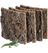 DOITOOL Reptile Cork Bark: 4Pcs Cork Terrarium Background, 15 X 15 cm Natural Bark Backdrop Terra...