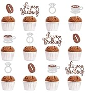 FOZEE Love is Brewing Bridal Shower Cupcake Topper, Coffee BridalShower Decorations, Coffee Theme...