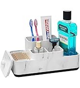 VITVITI Bathroom Counter Organizer, Toothbrush Holder for Bathroom, Resin Bathroom Organizer Coun...