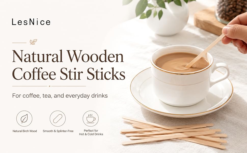 Natural Wooden Coffee Stir Sticks