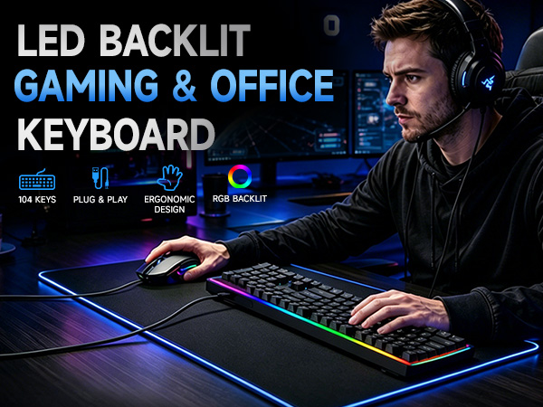 Wired RGB Keyboard and Mouse Combo