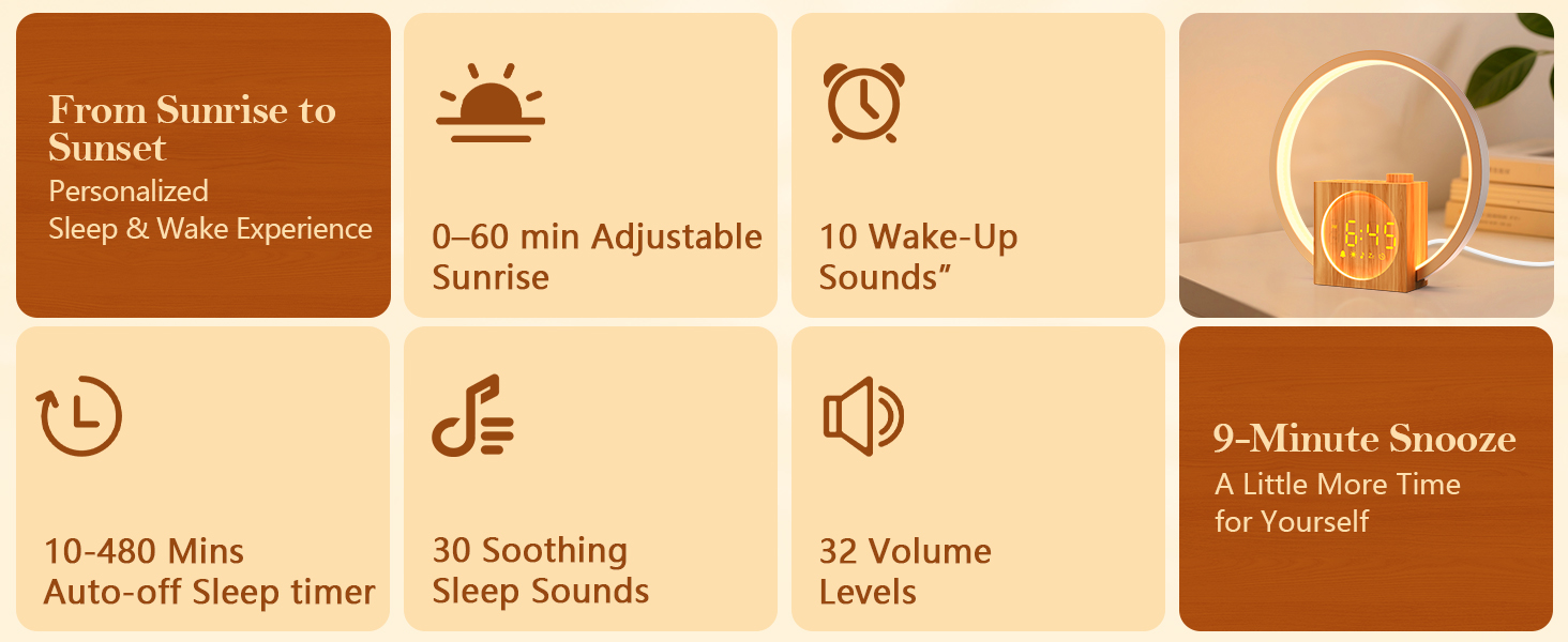 sun light alarms clock