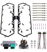FGJQEFG Valve Cover Gaskets + Harness Glow Plugs + BK Relay with Inner Injector + Controller Comp...