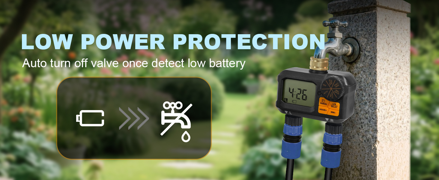 low power protection water timer