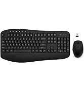 Wireless Keyboard Mouse Combo, EDJO 2.4G Full-Sized Large Wireless Keyboard with Comfortable Palm...