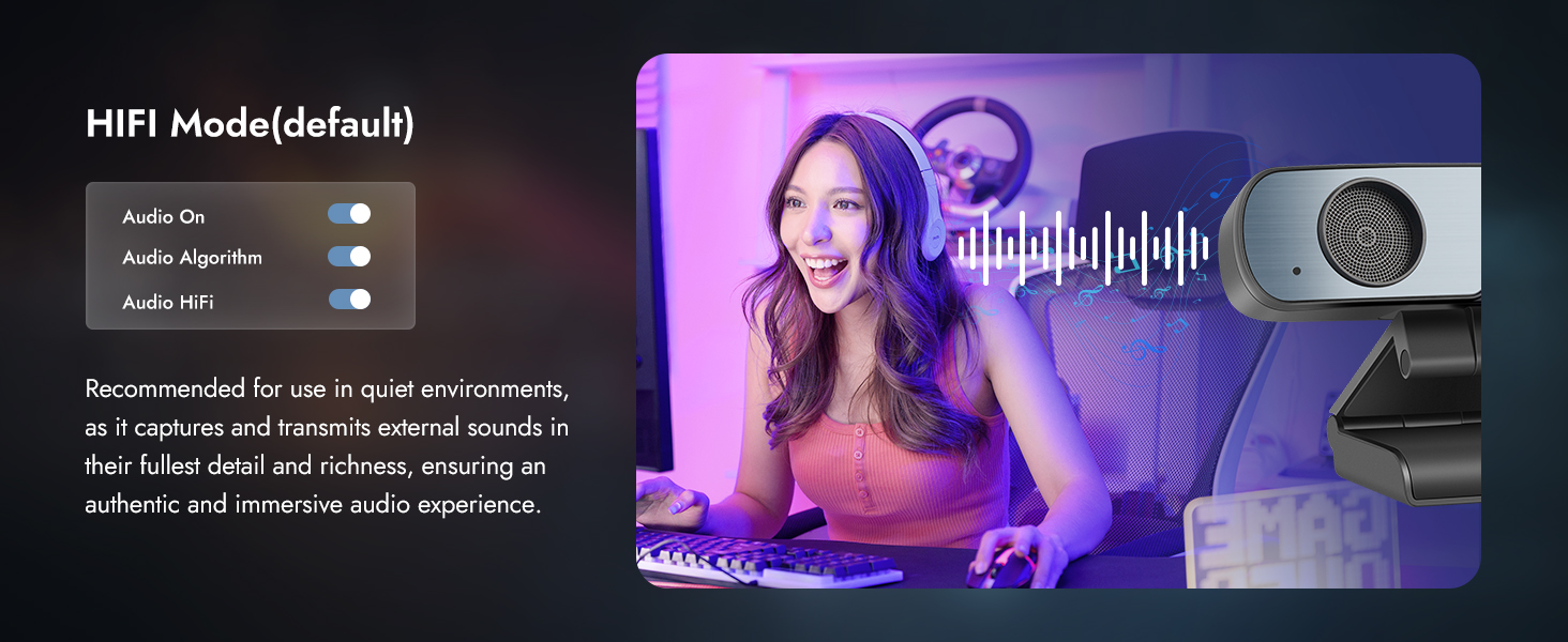 Webcam for Streaming with Microphone