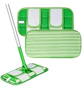 ZHAYAO Reusable Mop Pads Compatible with Swiffer Sweeper Mops, 2 Pack Washable Microfiber Floor M...