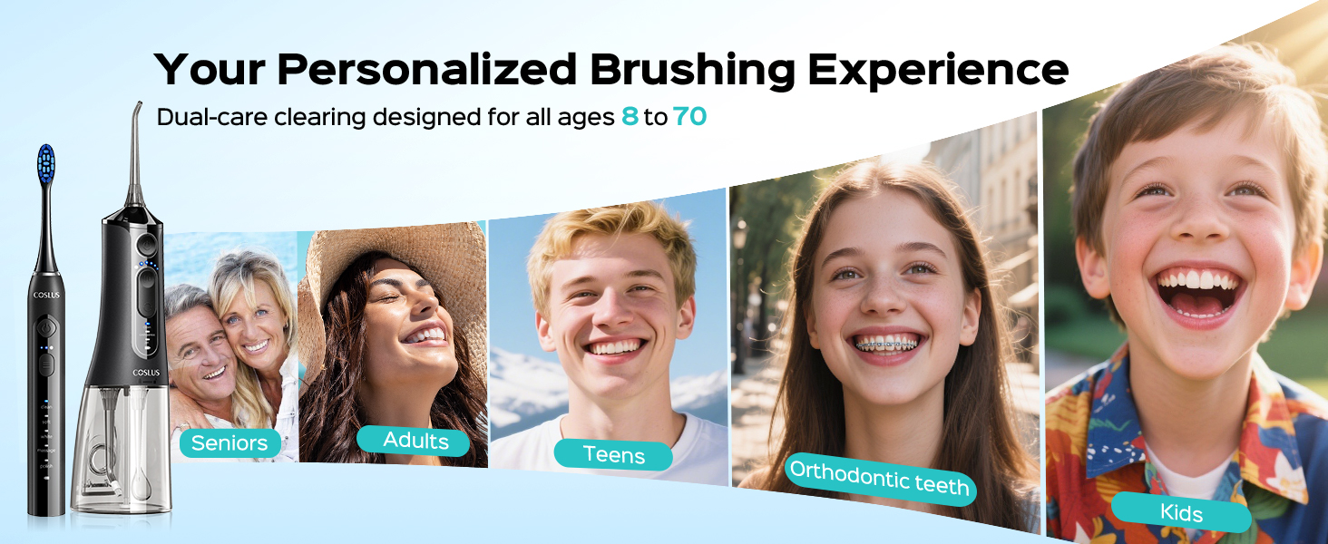 Electric Toothbrush with Water Flosser Combo