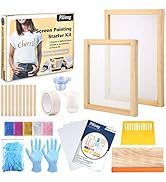 Pllieay 42 Pieces Screen Printing Kit with Instructions, Include 2 Pieces Wood Silk Screen Printi...