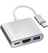 USB C to HDMI Multiport Adapter, Fubiaofei Type C HDMI 4K Output Converter USB 3.0 Hub, 3 in 1 US...