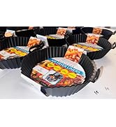 Pegasus Supply Co Premium Reusable Silicone Air Fryer Liners, Black, 7.87" Top x 6.69" Bottom x 2...