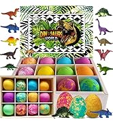 Bath Bombs for Kids with Surprise Inside - 12 Colorful Dinosaur Bath Bombs with Toys Inside Organ...