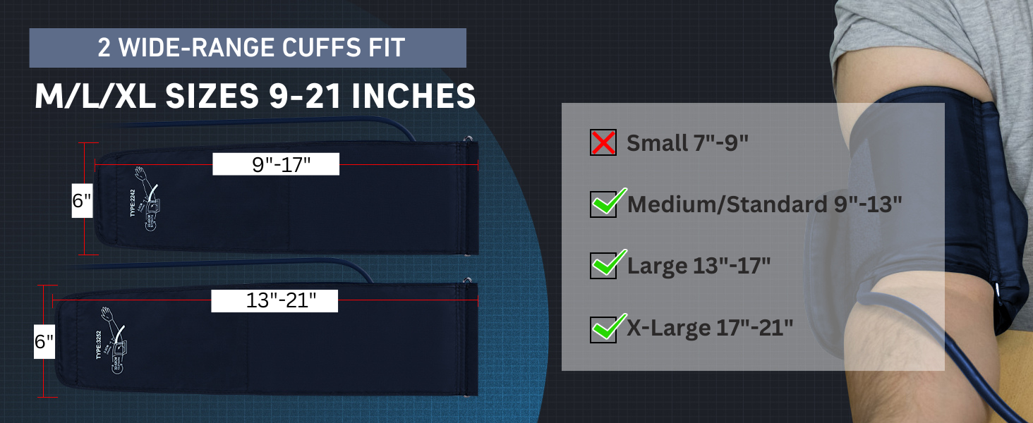 AQESO Blood Pressure Monitor 2 Size Cuffs
