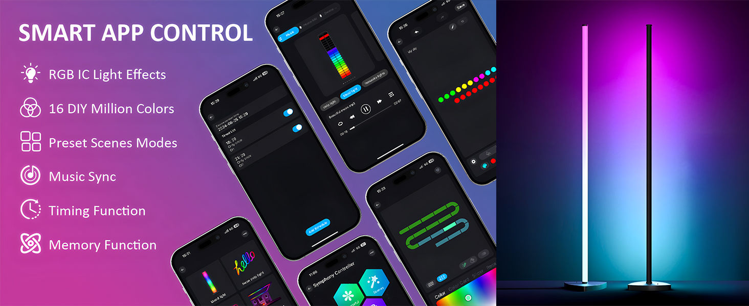 corner floor lamp app control