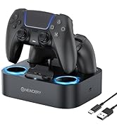 NEWDERY for PS5 Controller Charger Station Compatible with Dualsense Edge, Fast Charging Dock Sta...