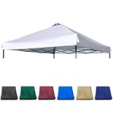 JANCANOPY 10x10 Canopy Replacement Top with Air Vent Silver Coated for Straight Leg Canopy Frame,...