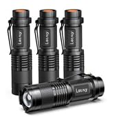 LETMY Tactical Flashlight, Super Bright LED Mini Flashlights with Belt Clip, Zoomable, 3 Modes, W...