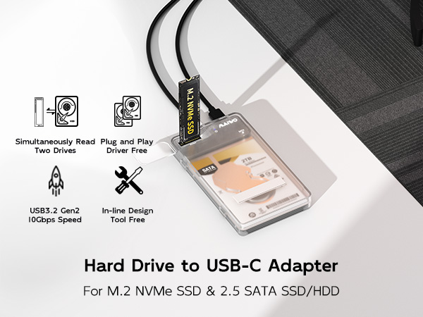 m.2 nvme to 2.5 inch sata hard drive enclosure pcie nvme hard disk docking station USB 3.2 Gen 2 