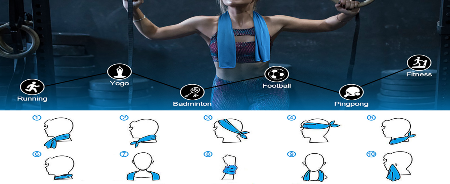 Multifunctional cooling towel yoga towel cool towel camping towels fast drying lightweight