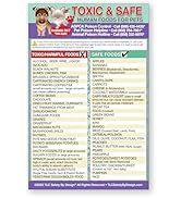 TLC Safety By Design Enhanced Toxic &amp; Safe Foods Fridge Magnet for Pets Dogs Cats Emergency Infor...