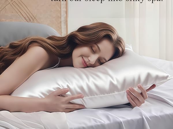 Mulberry Silk Pillow Cases Cooling Pillow Cases for Hot Sleepers, Silk Satin Pillowcase