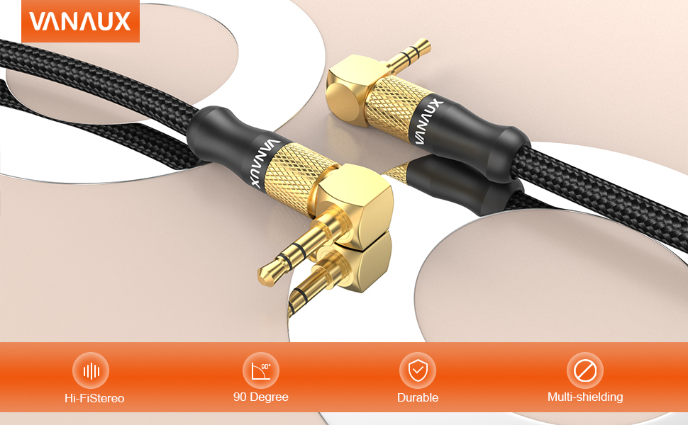 dual 90 degree aux cable