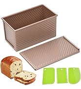 Pullman Loaf Pan with Lid, Non-Stick Loaf Pans for Baking Bread, Aluminum Alloy Baking Bread Toas...