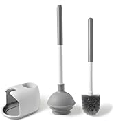 Eyliden Toilet Plunger &amp; Brush Set, Upgrade 3-Step Suction Cup - Ultra-Tight Seal, Durable, Space...