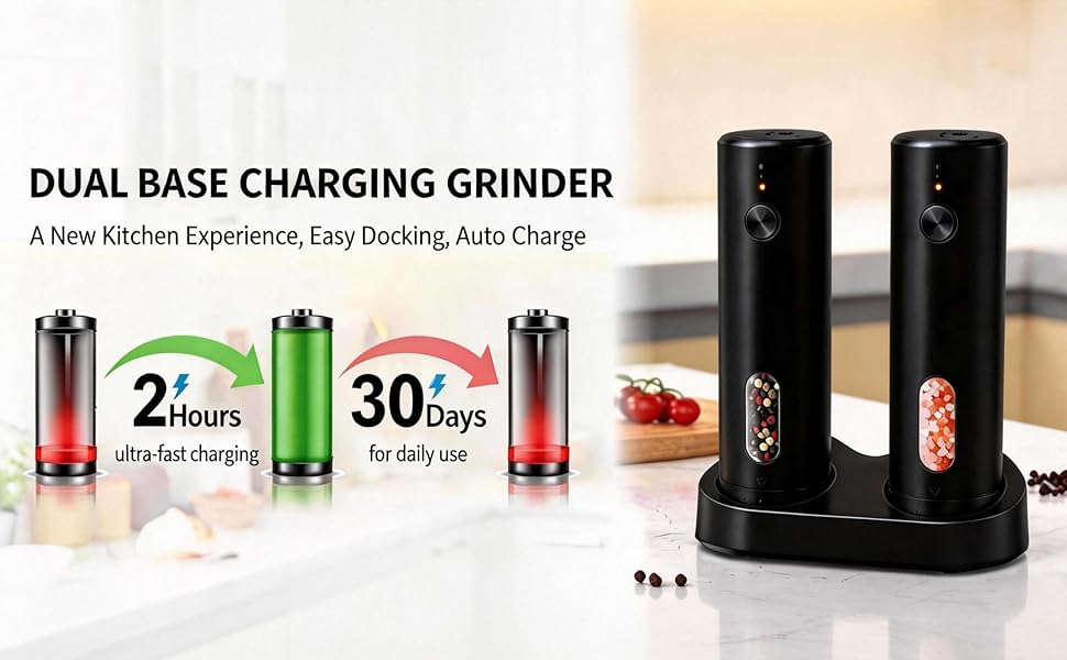 Electric Salt and Pepper Grinder Set