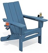 SERWALL Modern Folding Adirondack Chair, All Weather Resistant Outdoor Adirondack Chair with Dual...