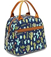 FlowFly Insulated Lunch Bag, Lunch Cooler Tote Organizer, Holder for Women/Men,Cactus