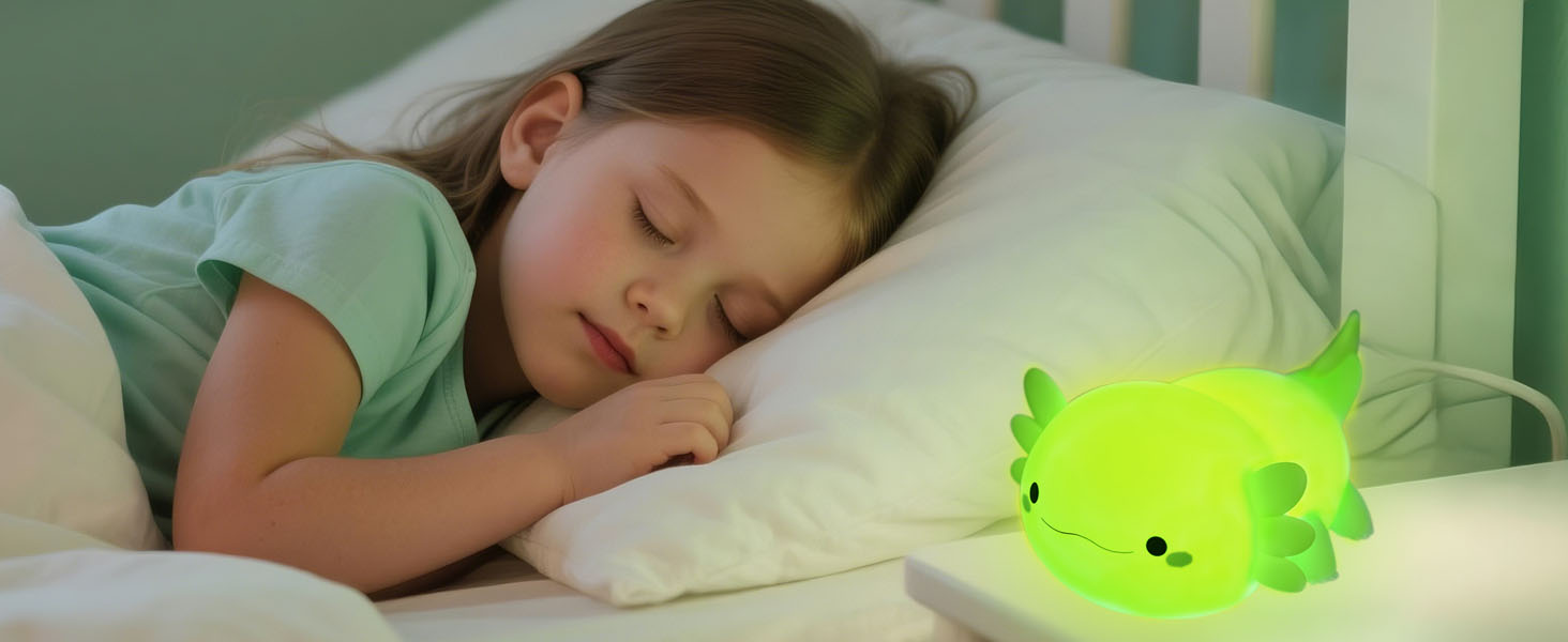 Green Axolotl night light 