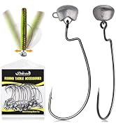 Dovesun Ned Rig Jig Heads Weedless Jig Head for Bass Fishing Swimbait Jig Head Shaky Ned Rig Hook...