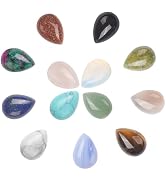 PH PandaHall 26pcs Teardrop Stone Cabochons 13 Colors Flat Stone Cabochons Natural Lapis Lazuli R...