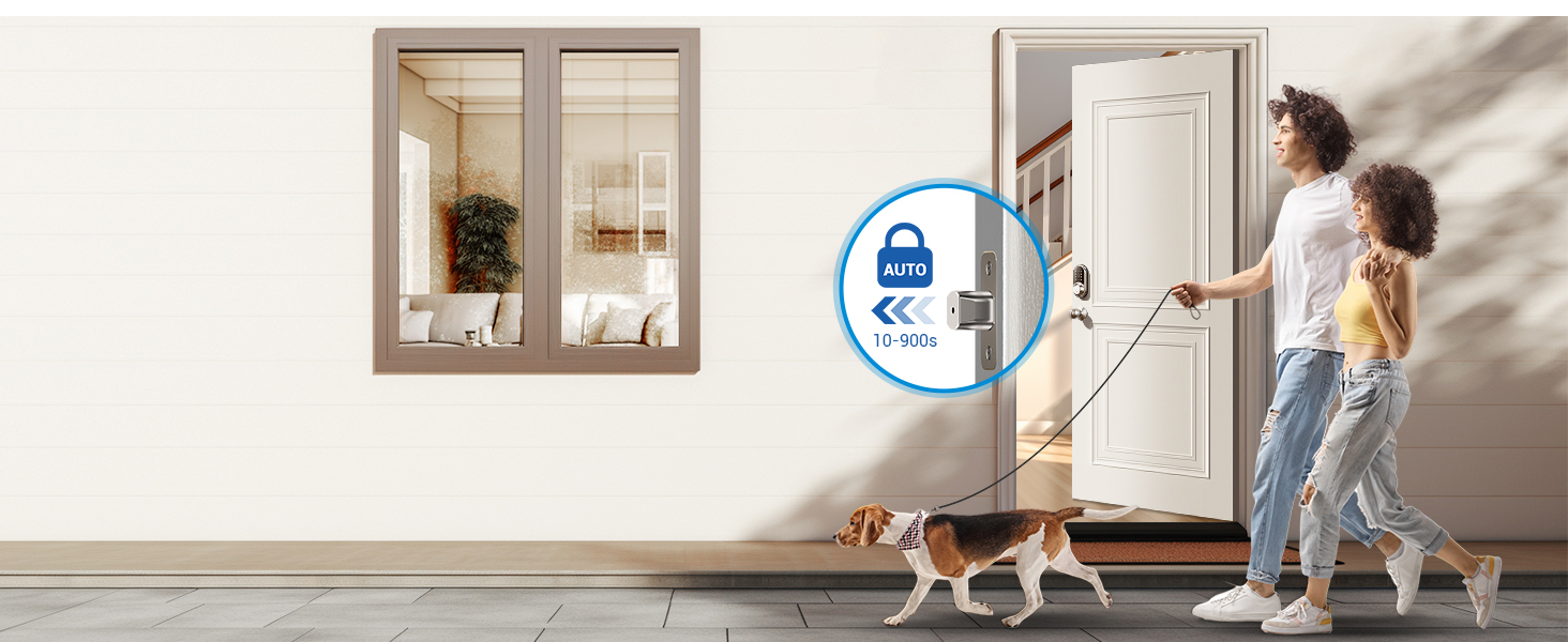 smart door lock with handle