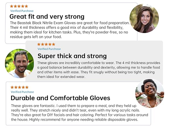 Beastek nitrile gloves great fit very strong super thick
