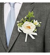 MVRPOWER Boutonniere for Men, Groom Groomsmen Artificial Flowers Boutonniere for Wedding Prom Cer...