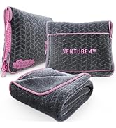 VENTURE 4TH Travel Blanket Pillow – Ultra-Soft, Compact 2-in-1 Pillow or Blanket for Airplane, Bu...