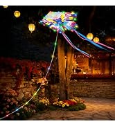 Toodour Solar Outdoor Lights, 2.9Ft 174 LED Solar Camping Lights Kite Butterfly Lights with 8 Mod...