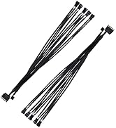 SinLoon SATA to 4 Pin Fan, PC Case Fan Y Power Adapter Cable, 15Pin SATA to 3 Pin 4 Pin PWM Fan A...