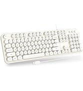 Atelus USB Wired Computer Keyboard - Retro Typewriter Keyboard - Full Size Keyboard with Number P...