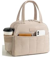 Aosbos Puffer Lunch Bag for Women,Quilted Insulated Lunch Box for Work Office,Aesthetic Lightweig...