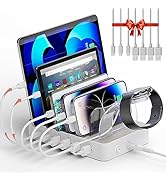 Unitek Multi USB Charging Station - 6 Port USB C Charging Dock with 2 PD 20W, Multiple Devices Ch...